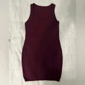 Travis Taddeo Audrey Dress Size Medium Bodycon Sleeveless Burgandy Made In USA